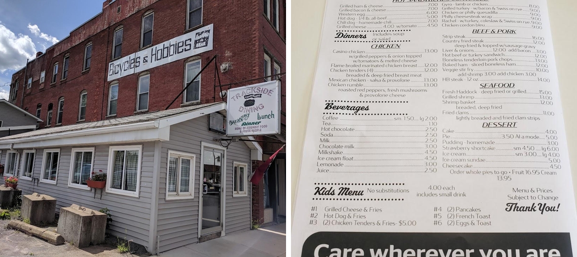 Trackside Dining Menu